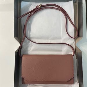 Nordstrom ‘Pink Cedar’ Leather Cross Clutch